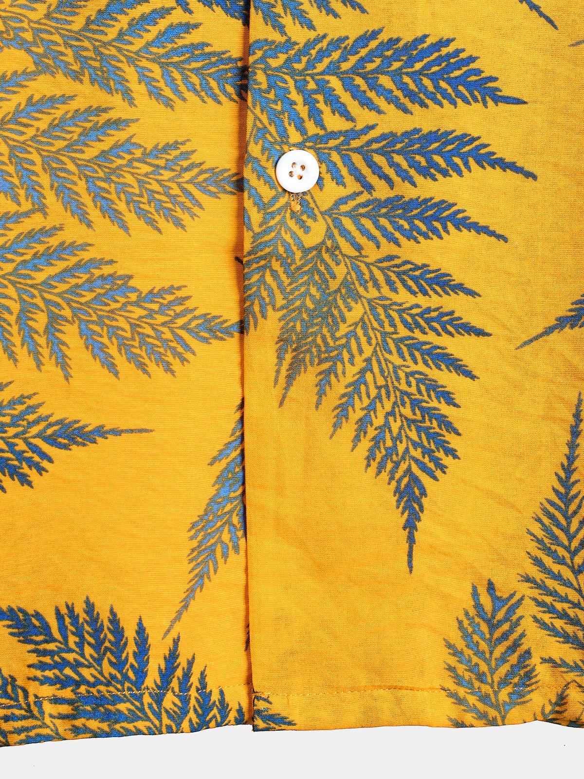 Camisa Hawaiana de Algodón con Estampado Tropical de Hojas
