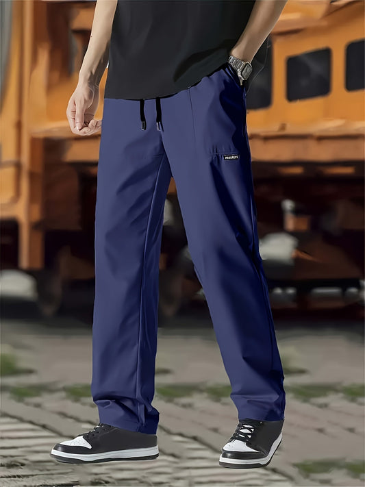 Esmund - Pantalones de chándal casual con cordón para hombre