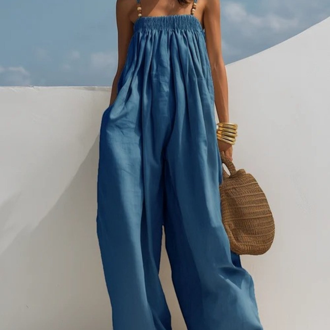 Monica | Mono Denim de Pierna Ancha