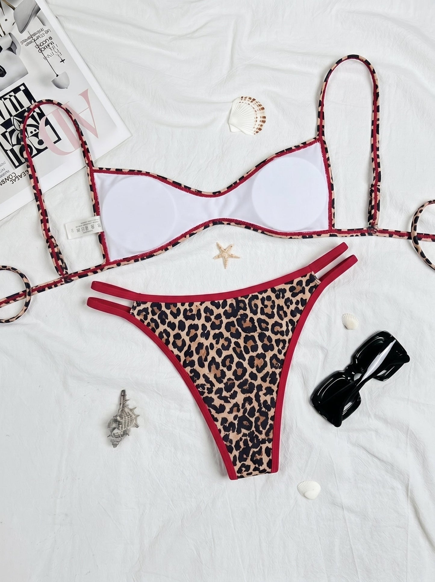 Bikini de Dos Piezas con Espalda Descubierta y Lazos