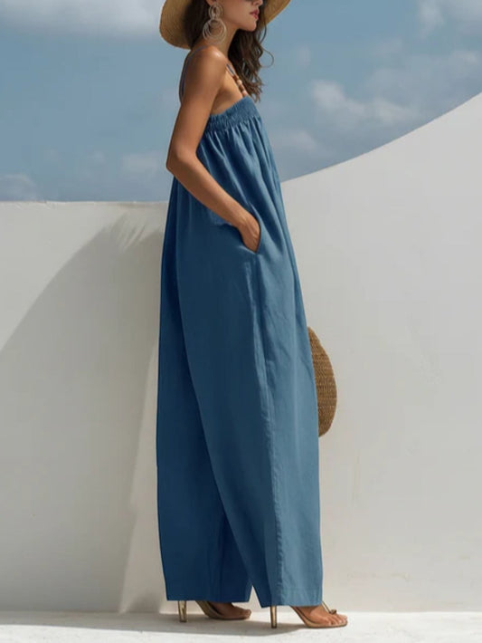 Monica | Mono Denim de Pierna Ancha