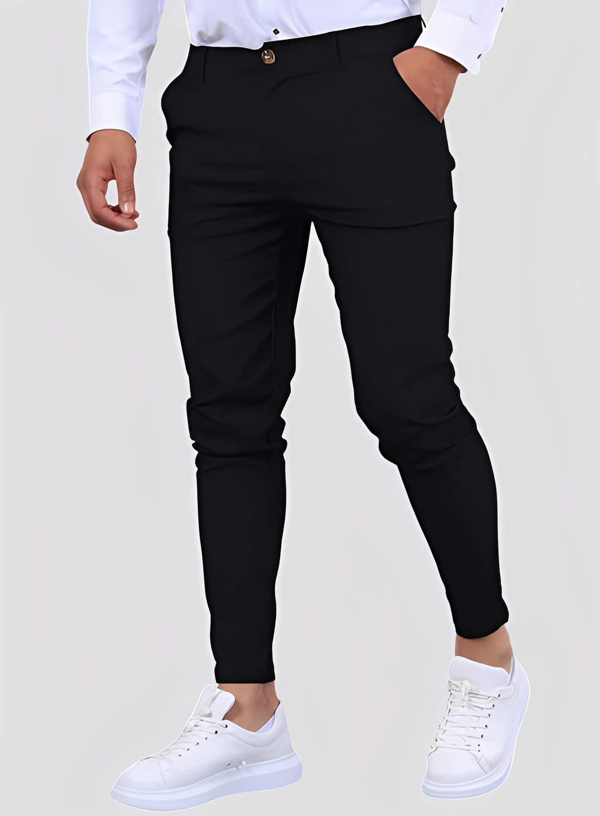 Reynard - Pantalones formales ajustados y elásticos para hombres