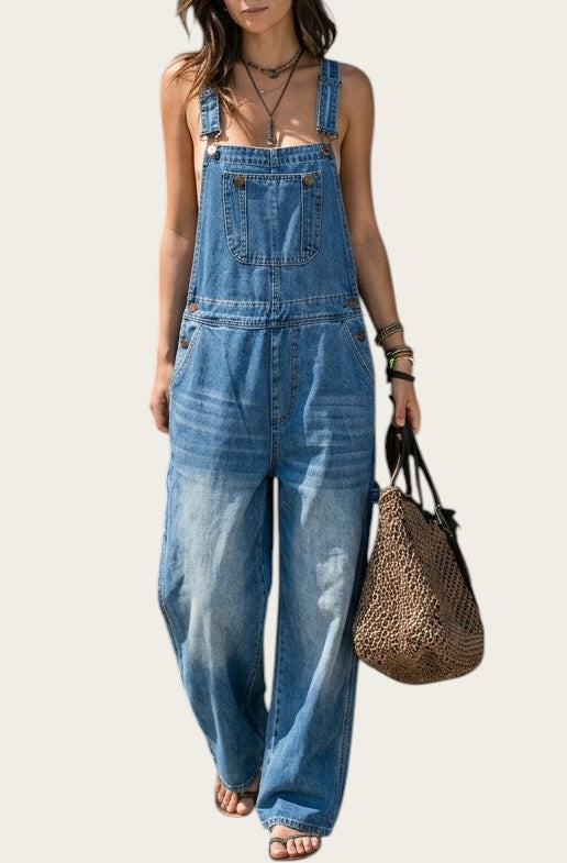 Abril | Mono Denim con Cintura Elástica