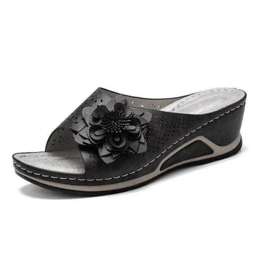 Sandalias ortopédicas en cuero suave con soporte del arco plantar
