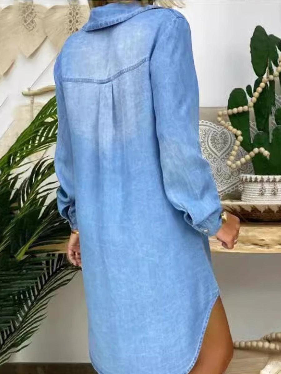 Donna | Vestido Camisero Vaquero Casual Elegante