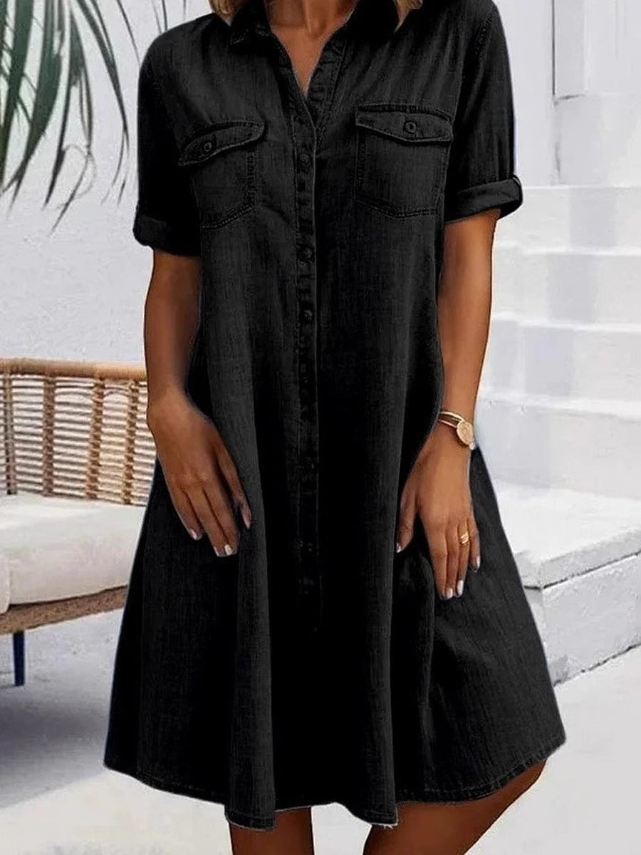 Patricia | Vestido Midi Estilo Denim Casual
