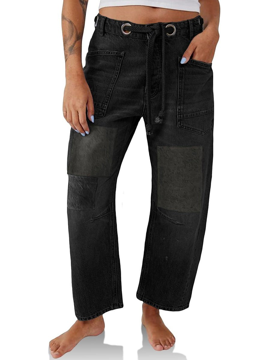 Margarita | Jeans Patchwork con Cordón Ajustable