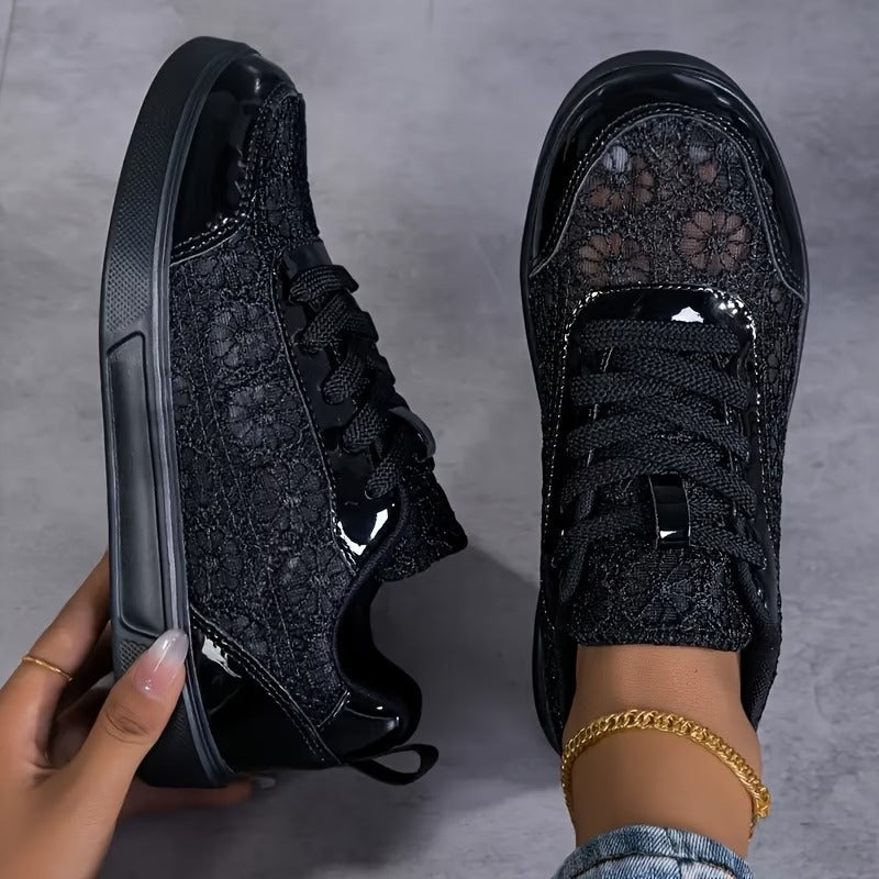 Dentelle | Zapatillas De Encaje Floral