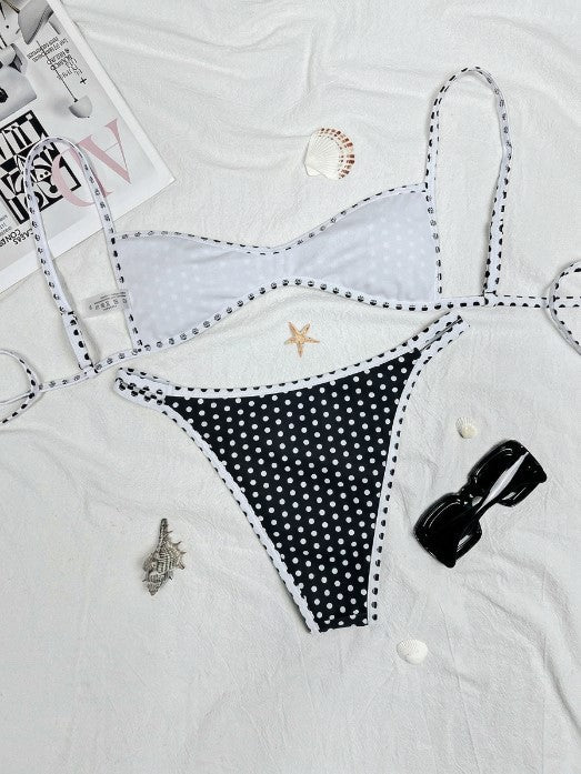 Bikini de Dos Piezas con Espalda Descubierta y Lazos