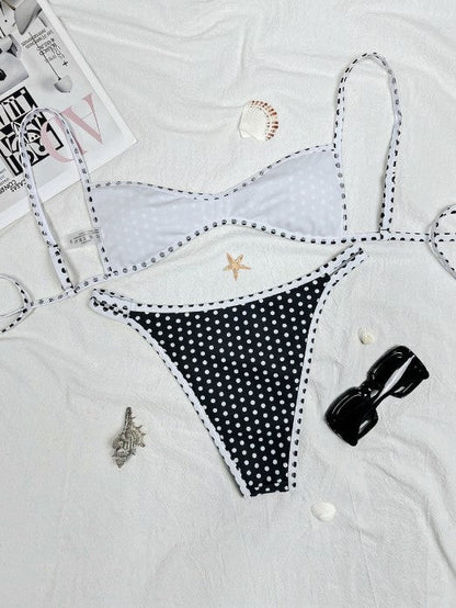 Bikini de Dos Piezas con Espalda Descubierta y Lazos