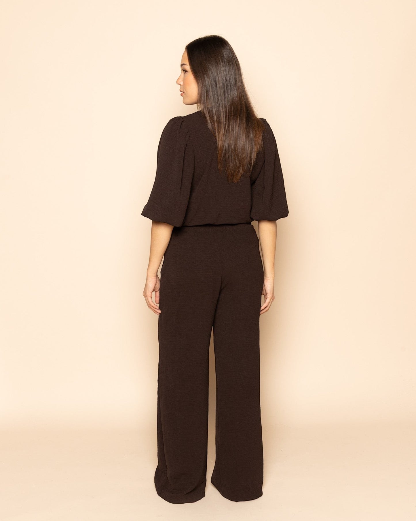 Inés - Pantalón marrón oscuro