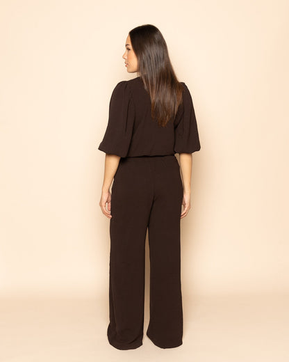 Inés - Pantalón marrón oscuro