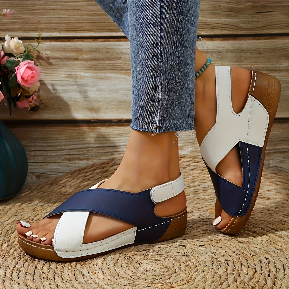 Jimena- Sandalias de cuña de moda para mujer