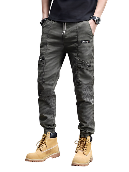 Alvin - Pantalones de chándal elegantes y elásticos con cordón para hombres