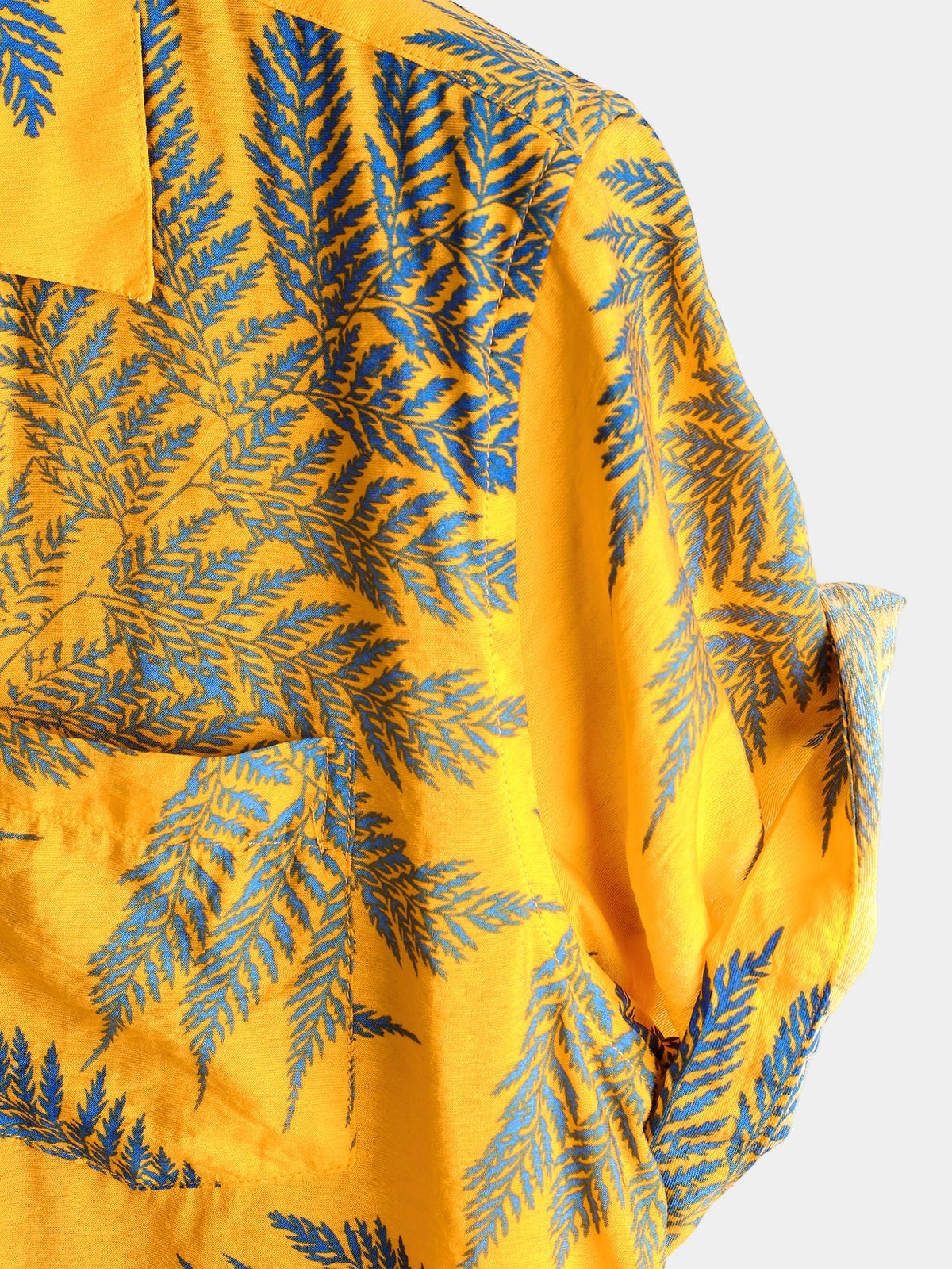 Camisa Hawaiana de Algodón con Estampado Tropical de Hojas