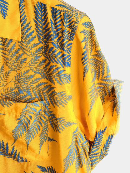 Camisa Hawaiana de Algodón con Estampado Tropical de Hojas