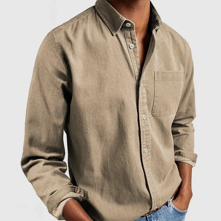 Maxime - Camisa de jeans casual de mezcla suave