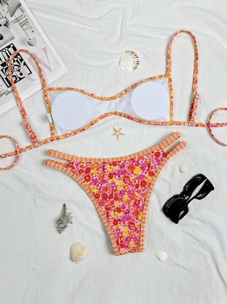 Bikini de Dos Piezas con Espalda Descubierta y Lazos