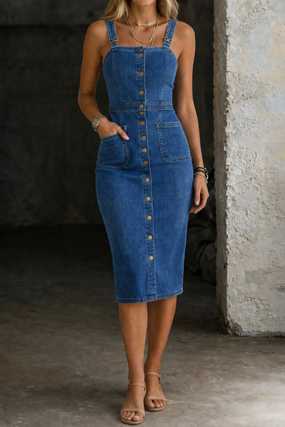 Indira | Vestido Vaquero con Botones