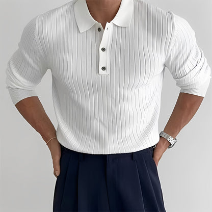 Raphael - camisa de manga larga con cuello tipo revers para hombre