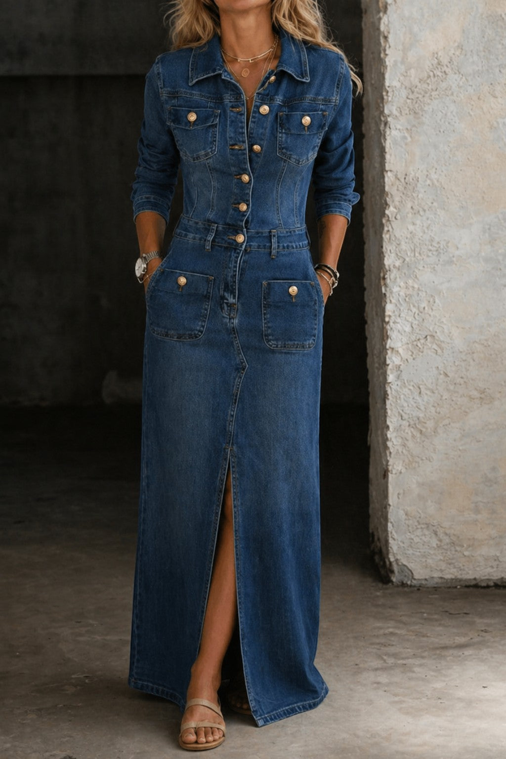 Leila | Vestido Vaquero Clásico Cómodo