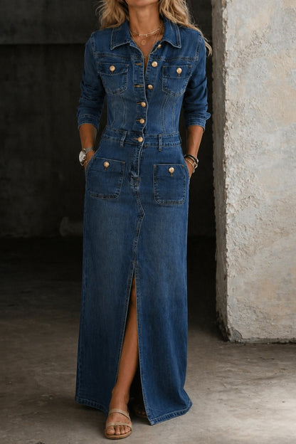 Leila | Vestido Vaquero Clásico Cómodo