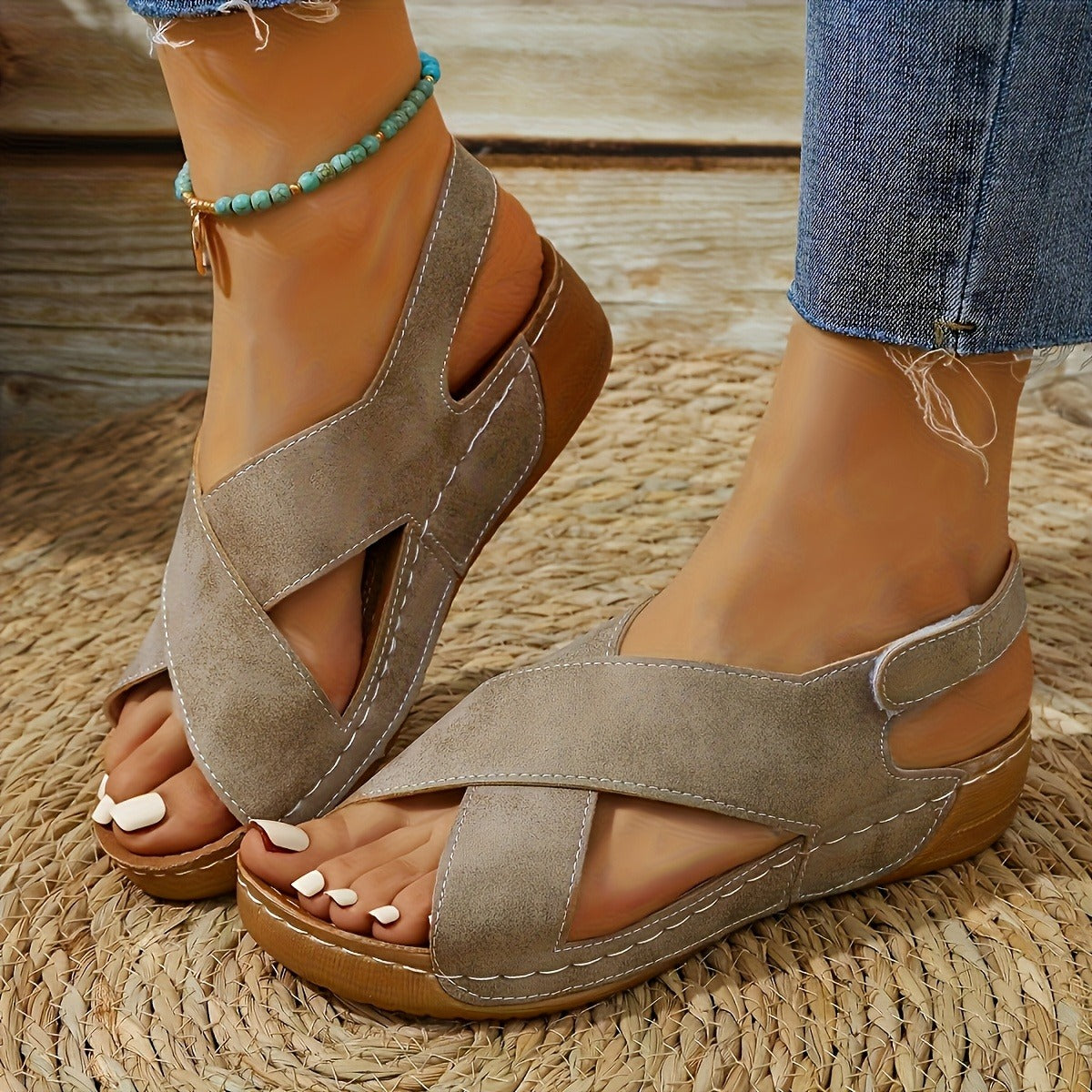 Jimena- Sandalias de cuña de moda para mujer