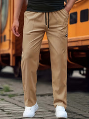 Esmund - Pantalones de chándal casual con cordón para hombre
