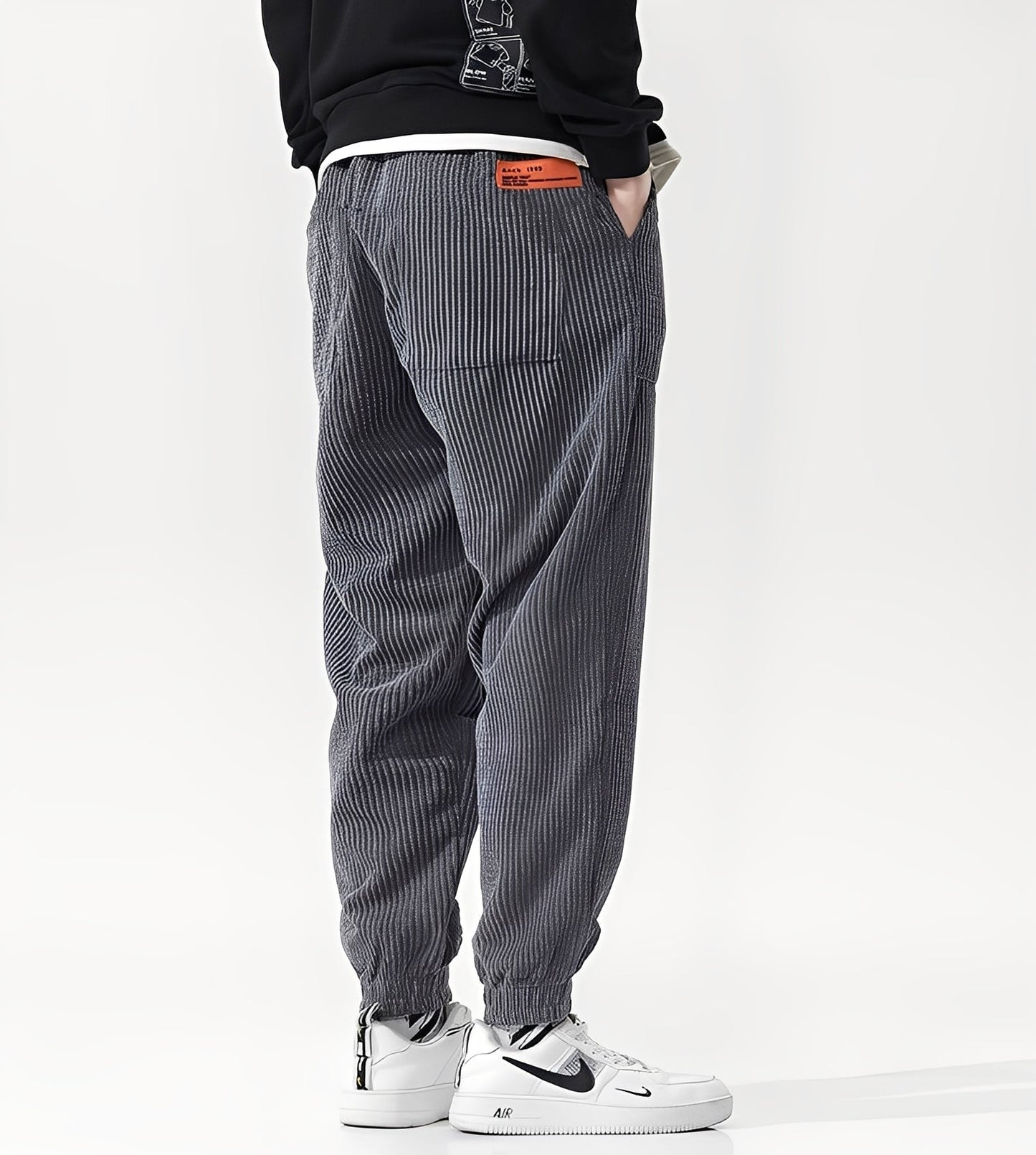 Nicholas - Pantalones de jogging elegantes de terciopelo acanalado para hombres