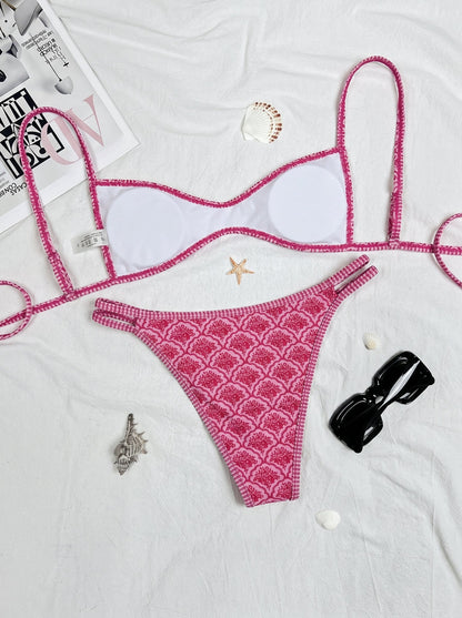 Bikini de Dos Piezas con Espalda Descubierta y Lazos
