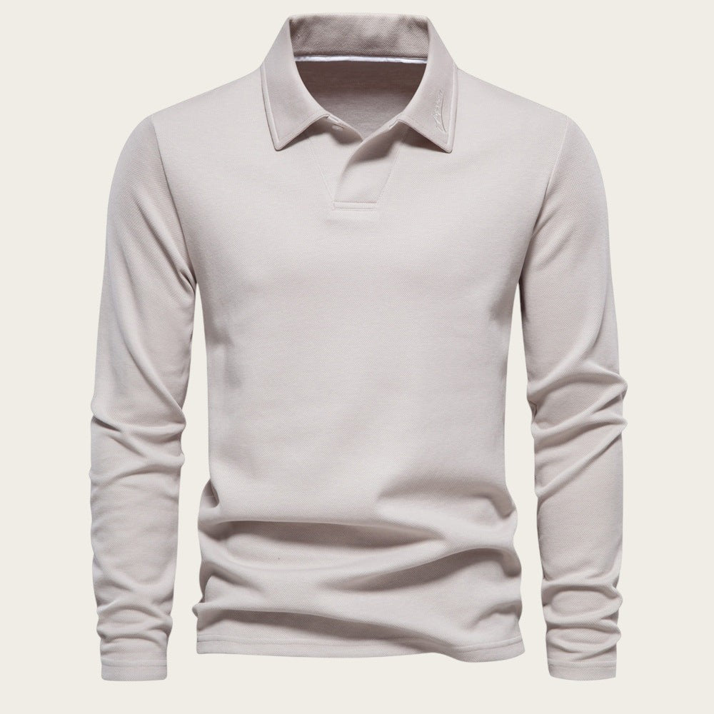 Elvin - Polo de manga larga casual y formal para hombre