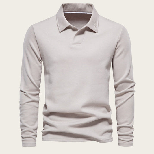 Elvin - Polo de manga larga casual y formal para hombre