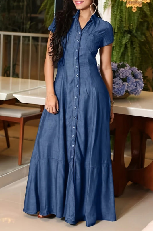 Elisa | Vestido Largo Denim