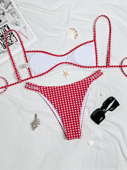 Bikini de Dos Piezas con Espalda Descubierta y Lazos