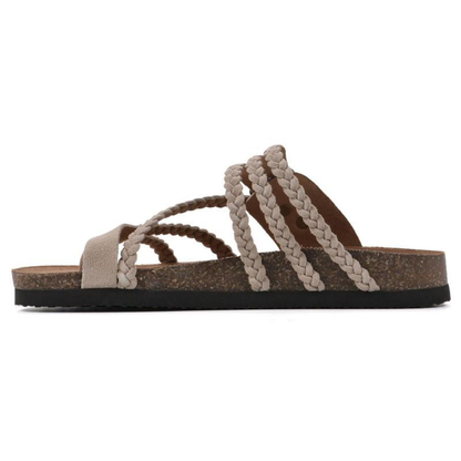 Sandalias Trenzadas En Corcho Natural