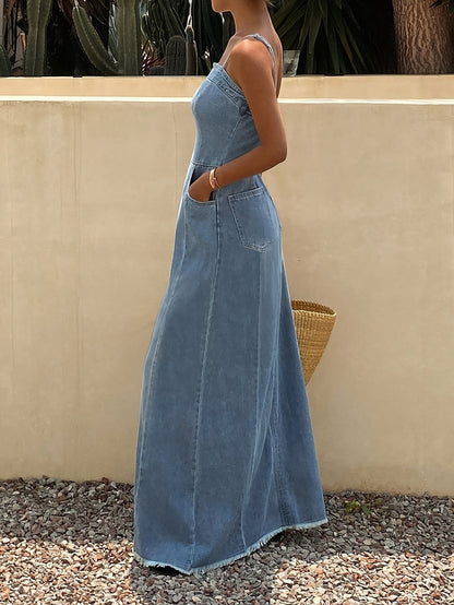 Valentina | Vestido Maxi Vaquero Vintage