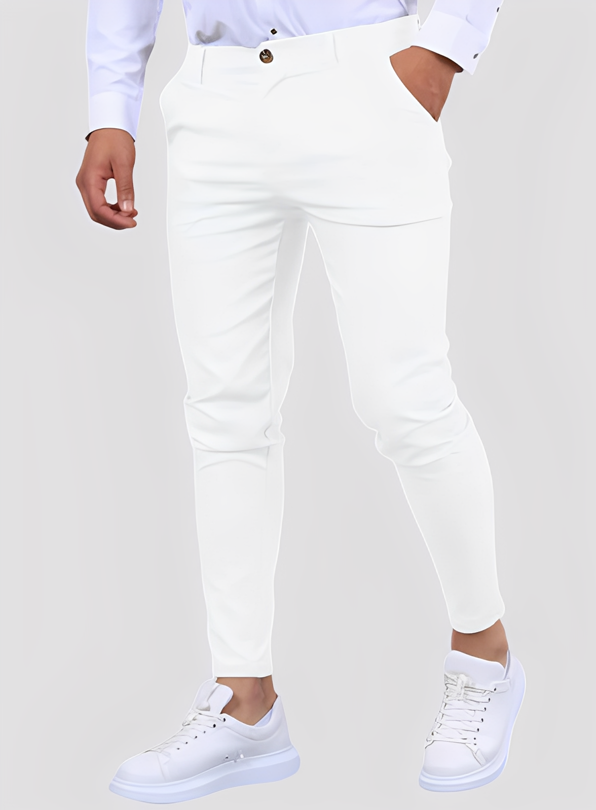 Reynard - Pantalones formales ajustados y elásticos para hombres