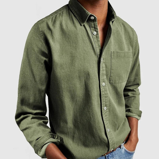 Maxime - Camisa de jeans casual de mezcla suave