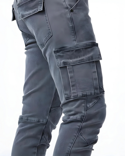 Pantalones cargo elásticos azul marino