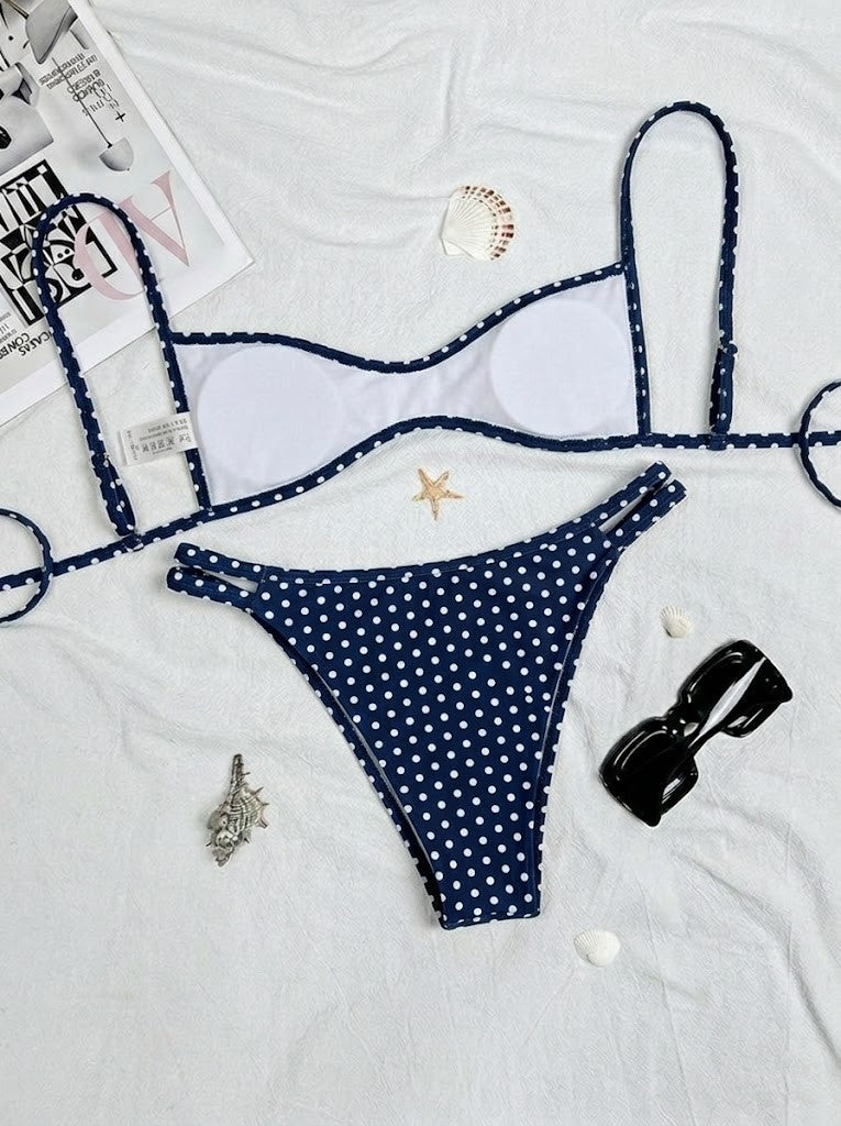 Bikini de Dos Piezas con Espalda Descubierta y Lazos