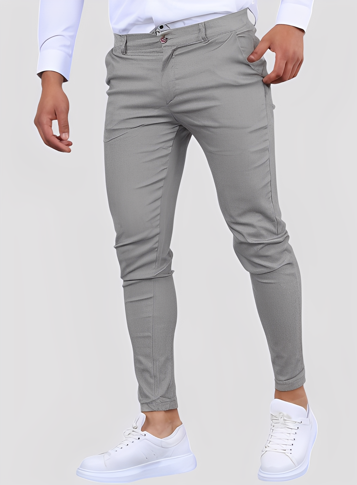 Reynard - Pantalones formales ajustados y elásticos para hombres