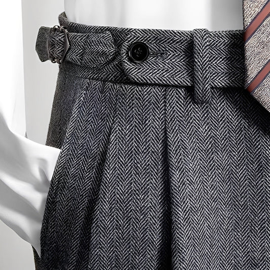 Osbert - Pantalones casuales en tweed de lana para hombre