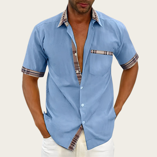 Marvin - Camisa Casual de Manga Corta para Hombres