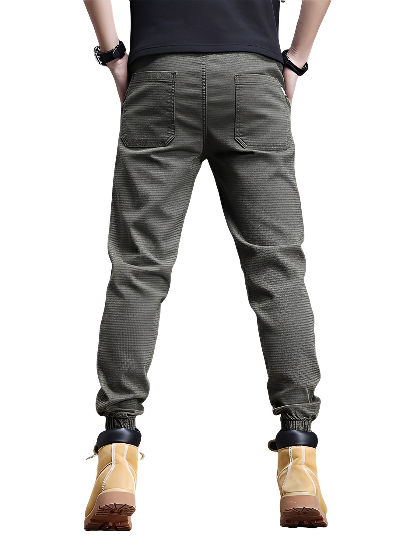 Alvin - Pantalones de chándal elegantes y elásticos con cordón para hombres