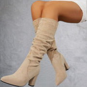 Botas elegantes de tacón alto en color sólido para mujeres