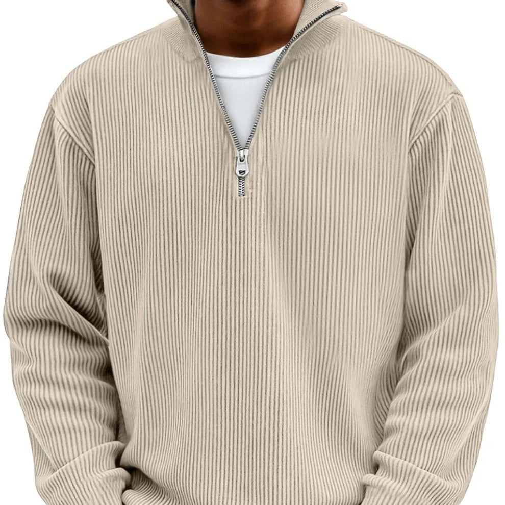Erian™ - Jersey de punto acanalado con media cremallera