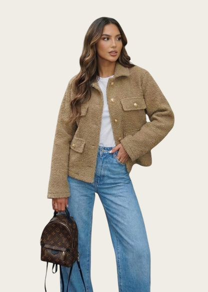 Aurora - Chaqueta Bouclé Camel