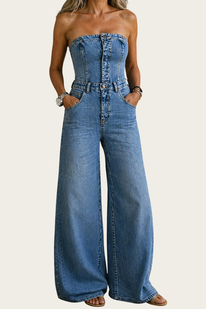 Linda | Mono Denim sin Tirantes
