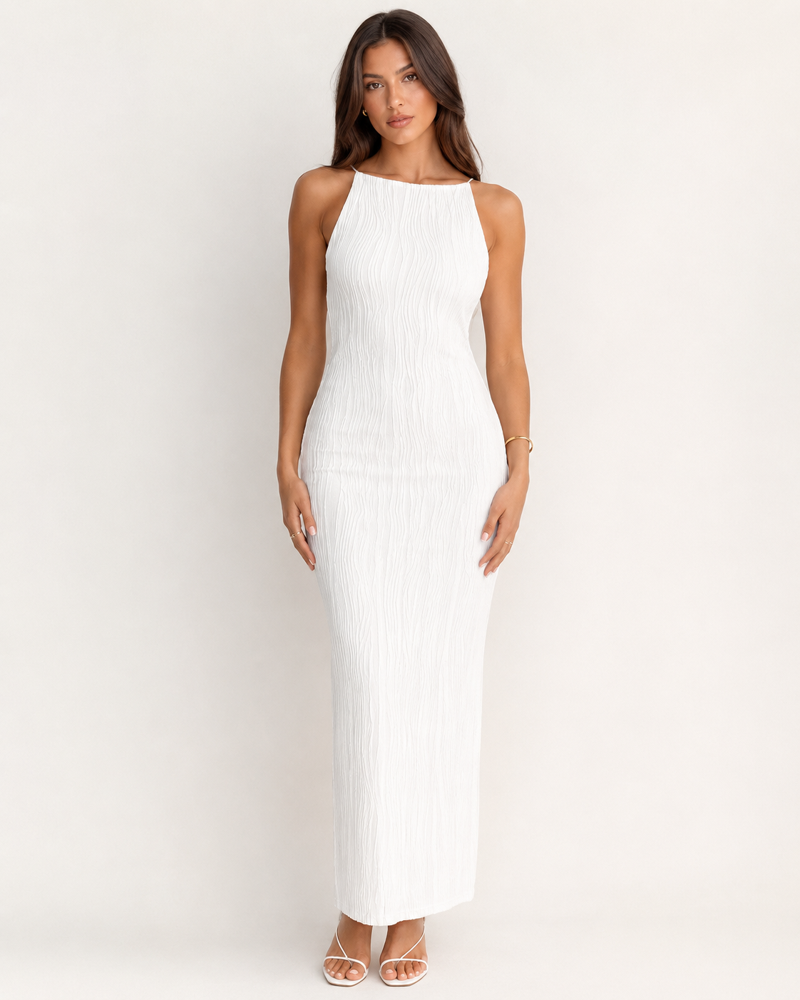 Vestido Camisola con Textura Ondulada