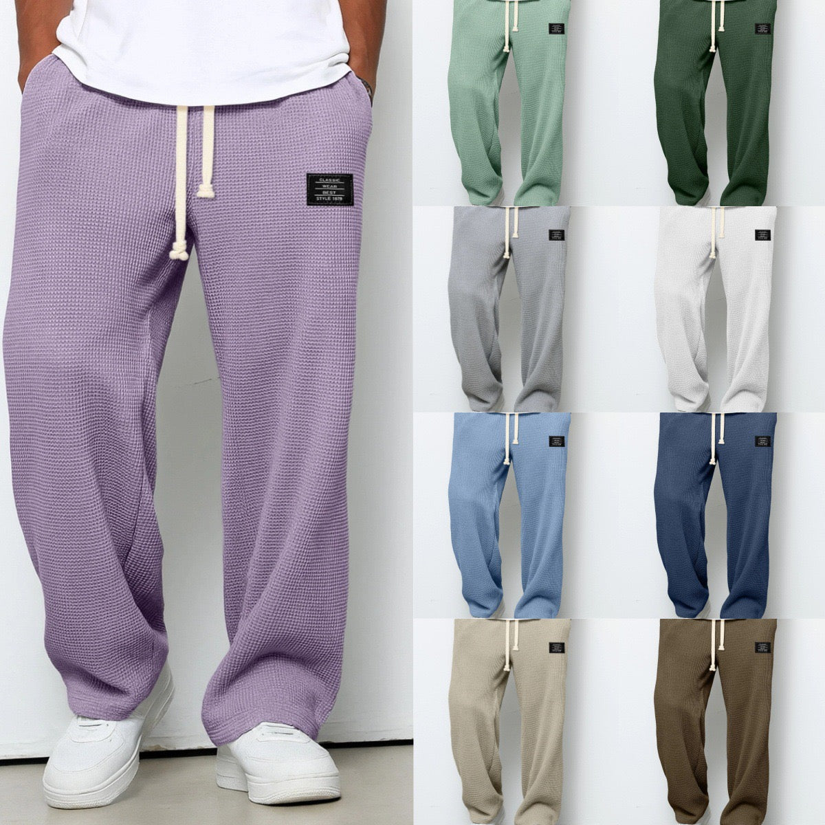 Lorenzo | Pantalones anchos con trama de panal